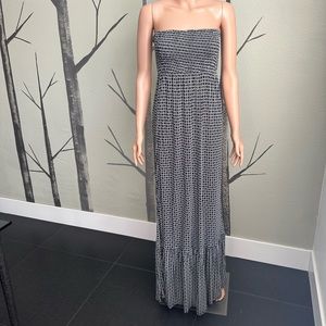 Michael Micheal Kors Black White Rayon Tube Maxi Dress Size XS